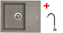 Sinks LINEA 600 Truffle + Elasta nerez/černá 